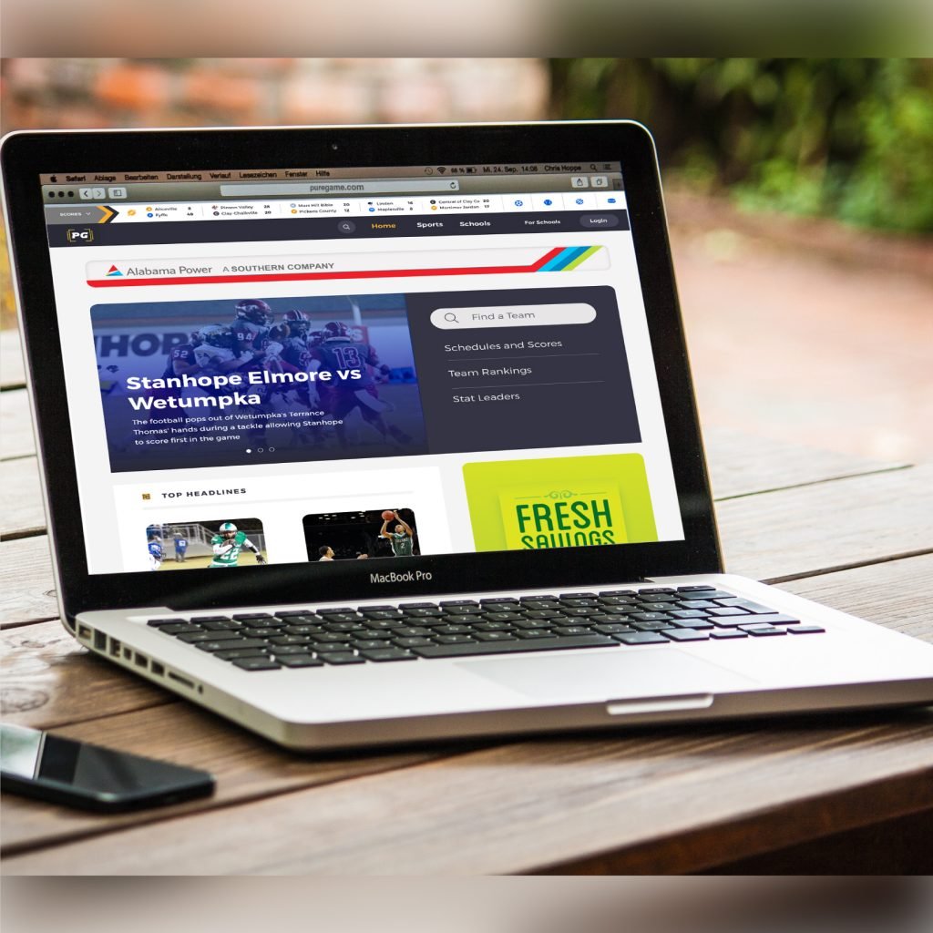 High-fidelity design mockup of an end user's website created using the Pure Game platform. Built by Airship during our design and scoping service called Mapping.