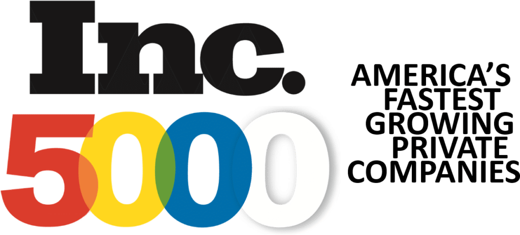 Inc. 5000 logo with the text 'America’s Fastest Growing Private Companies' celebrating Unosquare’s 8th consecutive win.